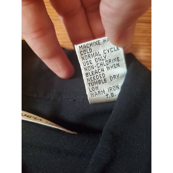 Moda‎ Campia Men's Size Large Button up Shirt Black Colorblock Palm Trees Hawaii - Picture 2 of 8